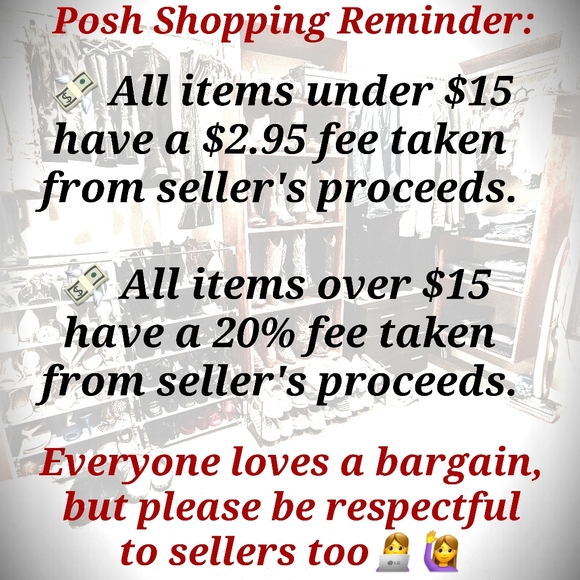 Friendly Reminder ~ Poshmark Fee - Picture 1 of 1
